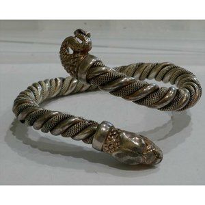 Vintage Sterling Silver Snake Serpent Wrap Bracelet Italy 925 Signed PR EX